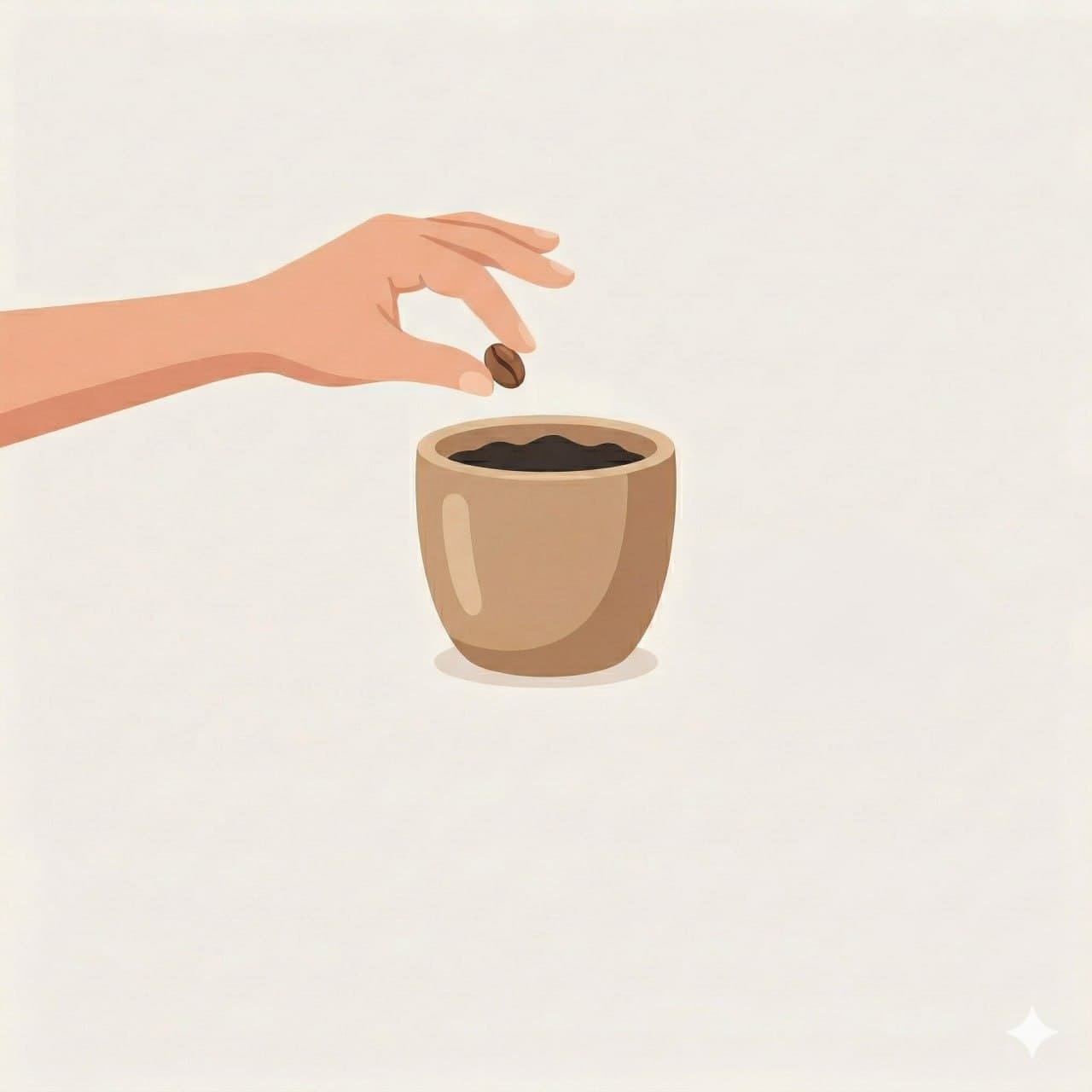 Hands holding coffee beans — early stage of the journey